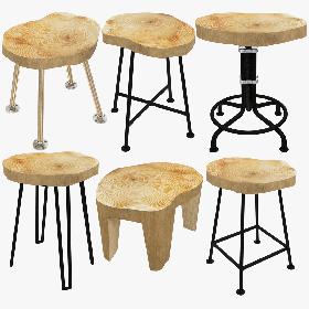 Loft Stools Collection V1 3D model